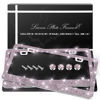 Picture of QUANQIUFEI 2 Pack Bling License Plate Frames, Sparkly Rhinestone Diamond Car License Plate Cover for Women, Stainless Steel Car Accessories with Glitter Crystal Caps (Light Amethyst)