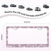 Picture of QUANQIUFEI 2 Pack Bling License Plate Frames, Sparkly Rhinestone Diamond Car License Plate Cover for Women, Stainless Steel Car Accessories with Glitter Crystal Caps (Light Amethyst)