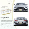 Picture of QUANQIUFEI 2 Pack Bling License Plate Frames, Sparkly Rhinestone Diamond Car License Plate Cover for Women, Stainless Steel Car Accessories with Glitter Crystal Caps (Golden)