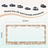 Picture of QUANQIUFEI 2 Pack Bling License Plate Frames, Sparkly Rhinestone Diamond Car License Plate Cover for Women, Stainless Steel Car Accessories with Glitter Crystal Caps (Light Peach)