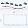 Picture of QUANQIUFEI 2 Pack Bling License Plate Frames, Sparkly Rhinestone Diamond Car License Plate Cover for Women, Stainless Steel Car Accessories with Glitter Crystal Caps (Crystal AB)