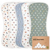 Picture of Organic Burp Cloths for Baby Boys and Girls - 5-Pack Super Absorbent Burping Cloth, Burp Clothes, Soft & Plush, Newborn Milk Spit Up Rags, Burpy Cloth Bib for Unisex, Burping Rags (Pets & Paws)