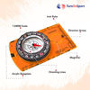 Picture of Orienteering Compass Hiking Backpacking Compass | Advanced Scout Compass Camping Navigation - Boy Scout Compass for Kids | Professional Field Compass for Map Reading - Best TurnOnSport Survival Gifts