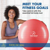 Picture of ProBody Pilates Ball Exercise Ball Yoga Ball, Multiple Sizes Stability Ball Chair, Gym Grade Birthing Ball for Pregnancy, Fitness, Balance, Workout at Home, Office and Physical Therapy (Red, 55 cm)