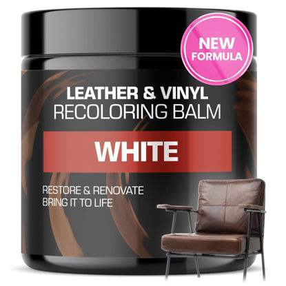 Picture of FORTIVO Leather Recoloring Balm, Leather Repair Kit for Furniture, White Leather Dye, Leather Repair Kit, White Leather Balm, Leather Repair Kit for Couches, Balm Leather - White