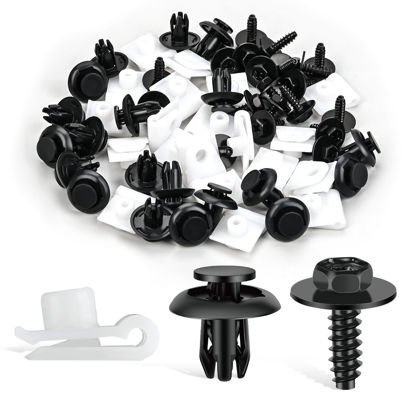 Picture of GOOACC 60Pcs Fender Liner Bumper Cover Splash Shield Hex Head Screw with Nylon U Nuts Push Bumper Fastener Rivet Clips for Fastening Front on Mazda 2, 5, 6, CX-5, CX-7 & CX-9 2014 - 2010
