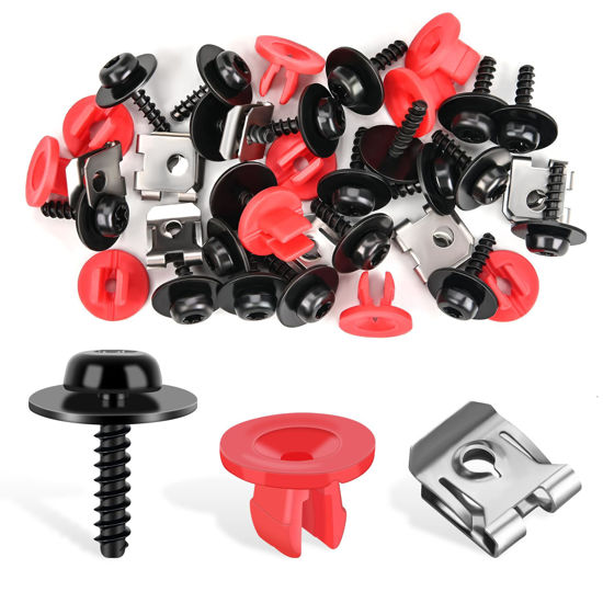Picture of GOOACC 10 Sets Engine Splash Shield Guard Undertray Cover Screws Bolt Nut Clip Torx Pan Head SEMS Tapping Screw for Ford W702413-S450B W702438-S300 Lincoln Continenta