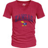 Picture of Blue 84 Kansas Jayhawks Women's Tri-Blend T-Shirt Vintage Arch Over Secondary Color, Red, Medium