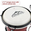 Picture of EASTROCK Bongo Drum 6” and 7” Bongos Set for Adults Kids Beginners Professionals Tunable Wood and Metal Drum Percussion Instruments with Bag and Tuning Wrench（Red）