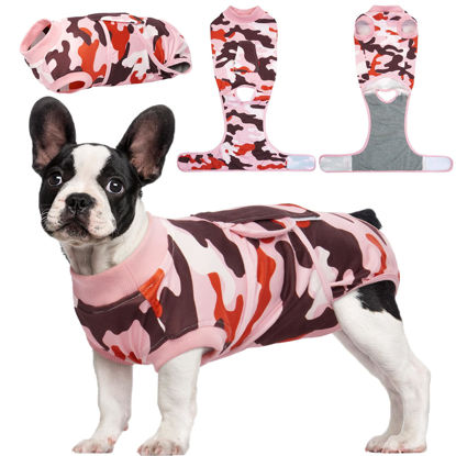 Picture of Kuoser Recovery Suit for Dogs Cats After Surgery, Professional Pet Recovery Shirt Dog Abdominal Wounds Bandages, Substitute E-Collar & Cone,Prevent Licking Dog Onesies Pet Surgery Recovery Suit