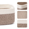 Picture of MiniArk Shelf Storage Baskets for Organizing | Closet Organizer Bins | Small Baskets | Toy Basket | Cute Decorative Basket | Cube Storage Bin | Woven Rope Basket | 13×8.5×5.1” | 3 Packs White Brown