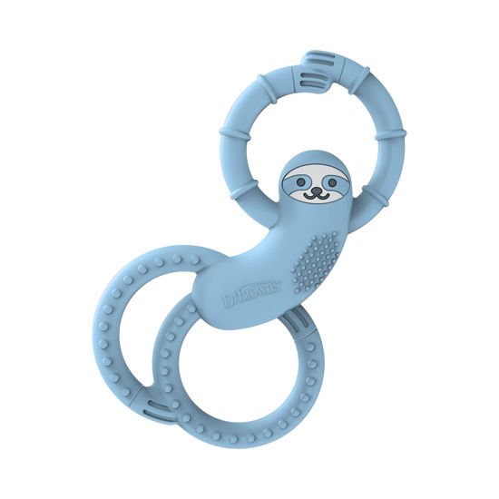 Picture of Dr. Brown's Flexees Blue Sloth, Soft 100% Silicone Baby Teether, BPA Free, 3m+