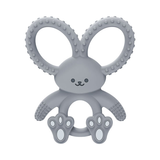Picture of Dr. Brown's Flexees Gray Bunny, Soft 100% Silicone Baby Teether, BPA Free, 3m+