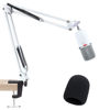 Picture of For HyperX SoloCast White Boom Arm - White Mic Arm Compatible with Hyper x SoloCast, Microphone Boom Arm with Pop Filter, Improve Sound Quality, White Mic Boom Arm for Hyperx SoloCast by SUNMON