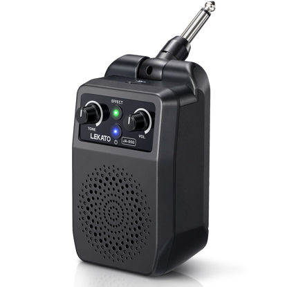 Picture of LEKATO Mini Electric Guitar Amp 5W, Portable Guitar Amp Bluetooth with Built-in 4 Effects, Clean Distortion Overdrive Reverb, Rechargeable Small Guitar Amp for Practice