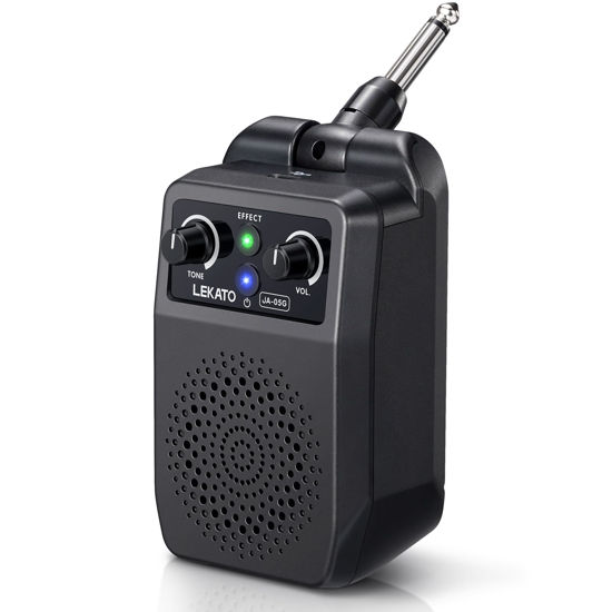 Picture of LEKATO Mini Electric Guitar Amp 5W, Portable Guitar Amp Bluetooth with Built-in 4 Effects, Clean Distortion Overdrive Reverb, Rechargeable Small Guitar Amp for Practice