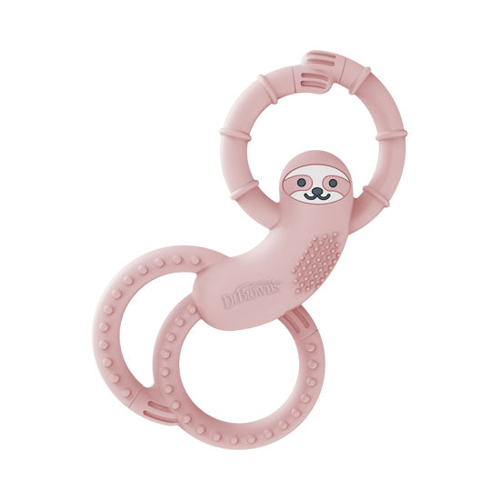 Picture of Dr. Brown's Flexees Pink Sloth, Soft 100% Silicone Baby Teether, BPA Free, 3m+