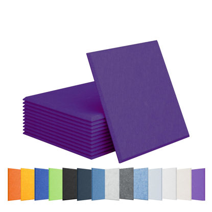 Picture of Amantech 12 Pack Acoustic Panels Self Adhesive Sound Proof Foam, High Density Sound Acoustic Panel, 12X12X0.4 Inch Square Panels in Home, Office, Reccording Room, Studio,and more(Violet)