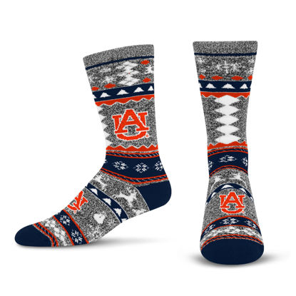 Picture of For Bare Feet NCAA Auburn Tigers Ugly Holiday Sweater Sock Marble Gray Large