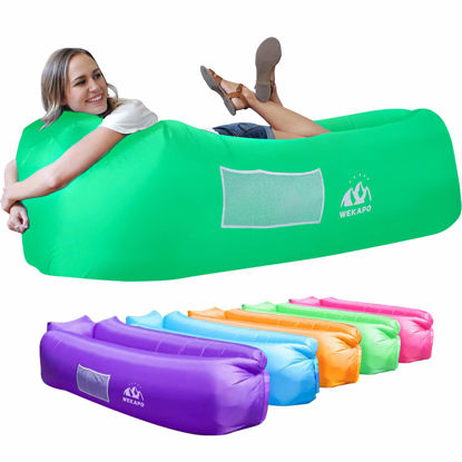 Picture of WEKAPO Inflatable Lounger Air Sofa Hammock-Portable,Water Proof& Anti-Air Leaking Design-Ideal Couch for Backyard Lakeside Beach Traveling Camping Picnics & Music Festivals (Green)