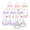Picture of MAM 9oz Easy Start Anti-Colic Baby Bottle, Medium Flow with 2X Bonus Nipples, Breastfeeding-Like Silicone Nipple Bottle, Reduces Colic, Gas, & Reflux, Easy-to-Clean, BPA-Free, 2 Plus Months