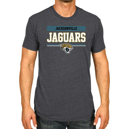 Picture of Team Fan Apparel NFL Adult Team Block Tagless T-Shirt - Cotton Blend - Charcoal - Perfect for Game Day - Comfort and Style (Jacksonville Jaguars - Charcoal, Adult X-Large)