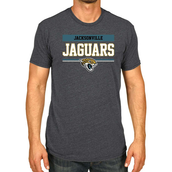 Picture of Team Fan Apparel NFL Adult Team Block Tagless T-Shirt - Cotton Blend - Charcoal - Perfect for Game Day - Comfort and Style (Jacksonville Jaguars - Charcoal, Adult X-Large)