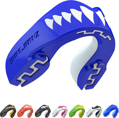 Picture of SafeJawz Sports Mouthguard Dual Layer Premium Protection Adults and Junior Gum Shield with Case for Boxing, MMA, Rugby, Martial Arts, Judo and All Contact Sports