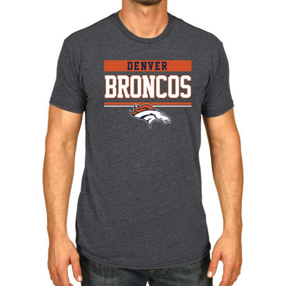 Picture of Team Fan Apparel NFL Adult Team Block Tagless T-Shirt - Cotton Blend - Charcoal - Perfect for Game Day - Comfort and Style (Denver Broncos - Charcoal, Adult XX-Large)
