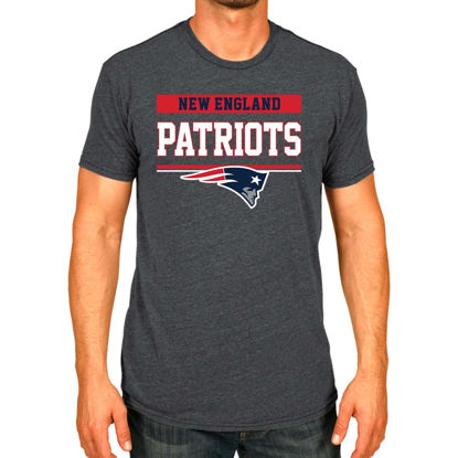 Picture of Team Fan Apparel NFL Adult Team Block Tagless T-Shirt - Cotton Blend - Charcoal - Perfect for Game Day - Comfort and Style (New England Patriots - Charcoal, Adult Small)
