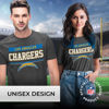 Picture of Team Fan Apparel NFL Adult Team Block Tagless T-Shirt - Cotton Blend - Charcoal - Perfect for Game Day - Comfort and Style (Los Angeles Chargers - Charcoal, Adult Small)