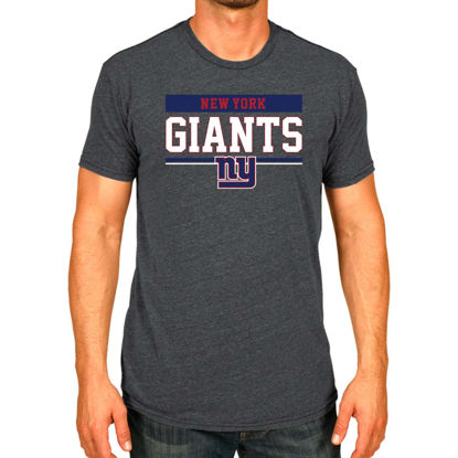 Picture of Team Fan Apparel NFL Adult Team Block Tagless T-Shirt - Cotton Blend - Charcoal - Perfect for Game Day - Comfort and Style (New York Giants - Charcoal, Adult Small)