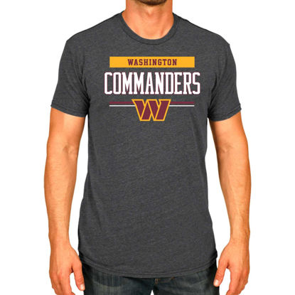 Picture of Team Fan Apparel NFL Adult Team Block Tagless T-Shirt - Cotton Blend - Charcoal - Perfect for Game Day - Comfort and Style (Washington Commanders - Charcoal, Adult Small)