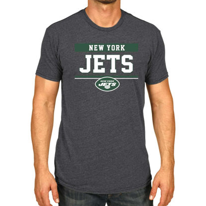 Picture of Team Fan Apparel NFL Adult Team Block Tagless T-Shirt - Cotton Blend - Charcoal - Perfect for Game Day - Comfort and Style (New York Jets - Charcoal, Adult X-Large)