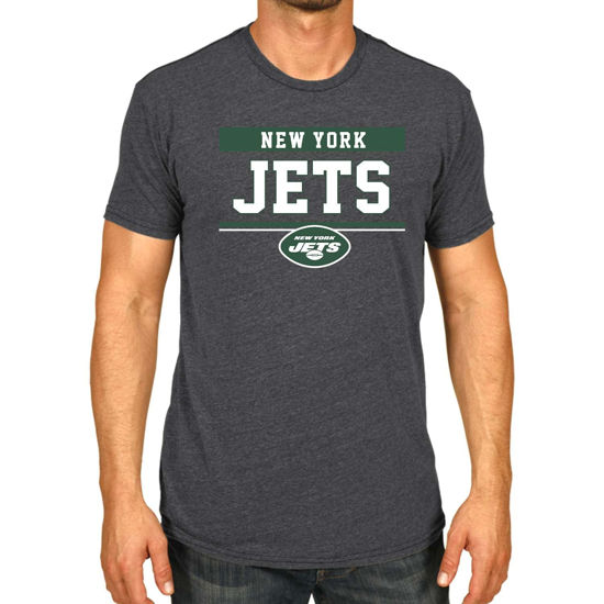 Picture of Team Fan Apparel NFL Adult Team Block Tagless T-Shirt - Cotton Blend - Charcoal - Perfect for Game Day - Comfort and Style (New York Jets - Charcoal, Adult X-Large)