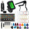 Picture of Anvin Acoustic Guitar Accessories Kit Including acoustic Guitar Strings, tuner, guitar capo, 3-in-1 restring tool, guitar picks, pick holder, bridge pins, guitar nuts saddles, finger picks (53 Pcs)