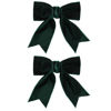 Picture of Velvet Dark Green Hair Bows Clips 4" Christmas Party Dress Decor Accessory for Toddler Teen Girls Big Fall Velvet Ribbon Bow-knot Alligator Barrettes Hairpins Kids New Year Gift