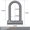 Picture of Sportneer Bike Lock - Heavy Duty Anti Theft Bike U Lock with 5ft Security Steel Cable - 17mm Shackle Bicycle U-Locks with Keys & Sturdy Mounting Bracket for Road, Mountain, Electric Bike, Grey