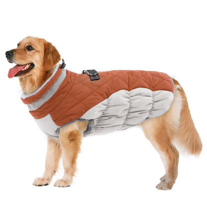 Picture of Lelepet Warm Dog Winter Coat Dog Coat Fleece Dog Jacket with Built in Harness Windproof Dog Cold Weather Coats Reflective Turtleneck XLarge Dog Coat Waterproof Dog Coats for Small Medium Large Dogs