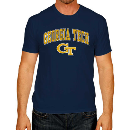 Picture of Georgia Tech Yellowjackets Adult Arch & Logo Soft Style Gameday T-Shirt - Navy, Large