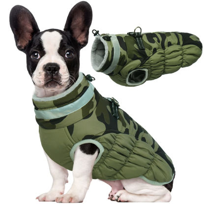 Picture of Lelepet Dog Coat,Warm Dog Winter Coat Waterproof Dog Jacket with Harness Dog Padded Vest Windproof Reflective Dog Fleece Jacket Vest Turtleneck Zippered Dog Snow Jacket XS Dog Coats for Small Dogs