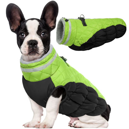 Picture of Lelepet Warm Dog Winter Coat,XS Dog Coat Waterproof Dog Jacket with Harness Dog Padded Vest Windproof Reflective Dog Fleece Jacket Vest Turtleneck Zippered Dog Snow Jacket Dog Coats for Small Dogs