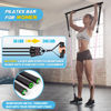 Picture of Pilates Bar Kit with Resistance Bands, Multifunctional Metal Exercise Bar with Heavy-Duty Metal Adjustment Buckle, Portable Home Gym Pilates Resistance Bar Kit for Heavy Weight Training Men&Women
