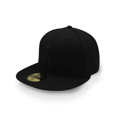 Picture of New Era 59Fifty Hat MLB Basic Anaheim Angels Black Fitted Baseball Cap (7 3/8)
