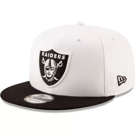 Picture of New Era NFL 9FIFTY 2-Tone Adjustable Snapback Hat Cap One Size Fits All (as1, Alpha, one_Size, Las Vegas Raiders White/Black)