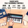 Picture of M-WAVE 25 Key USB MIDI Keyboard Controller With 16 Backlit Drum Pads, Bluetooth Semi Weighted Professional dynamic keybed 8 Knobs and Music Production,Software Included (16 Drum Black)