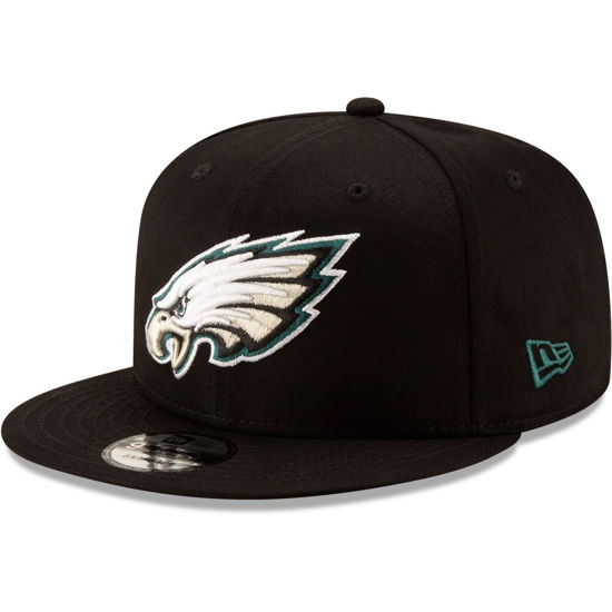 Picture of New Era NFL 9FIFTY Adjustable Snapback Hat Cap One Size Fits All (Philadelphia Eagles - Black)