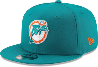 Picture of New Era NFL 9FIFTY Adjustable Snapback Hat Cap One Size Fits All (Miami Dolphins Historic Logo)