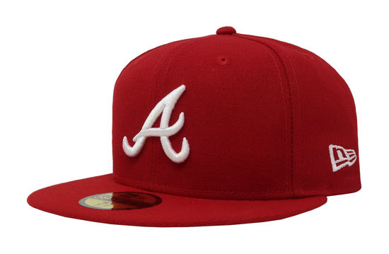 Picture of New Era Atlanta Braves MLB Basic 59Fifty Hat, Adult, Red/White, 7 7/8