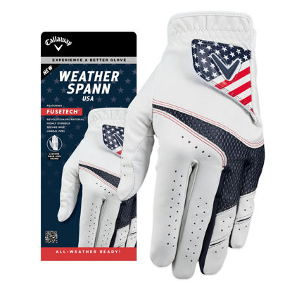Picture of Callaway Golf Weather Spann Glove (Worn on Right Hand, Standard, XX-Large, Red/White/Blue)